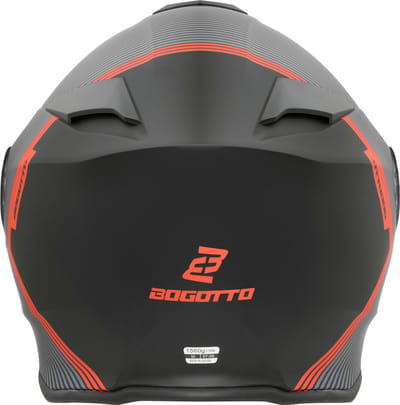 Bogotto H271 Wayke Mat Zwart Oranje Systeemhelm - Helm