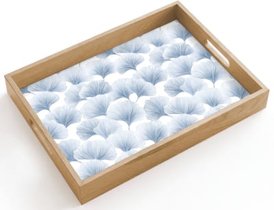 Dienblad hout 40x30 cm - Schootdienblad - Waaier - Modern - Blauw - Borrelplank rechthoek - Plateau dienbladen
