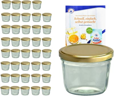 MamboCat Set van 40 bekers 230ml gouden deksel + receptenboekje