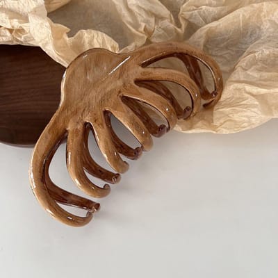 Chinese Stijl Lakhout Haarclips voor Vrouwen Retro High-End Grote Houten Haaienklem Zachte Achterkant Hoofd Haaraccessoires Cadeau brown