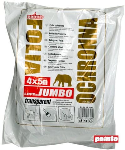 Painto JUMBO Schildersfolie – 4 x 5 m (20 m²) – Extra Dik & Transparant – Afdekfolie voor Schilderen en Verbouwen