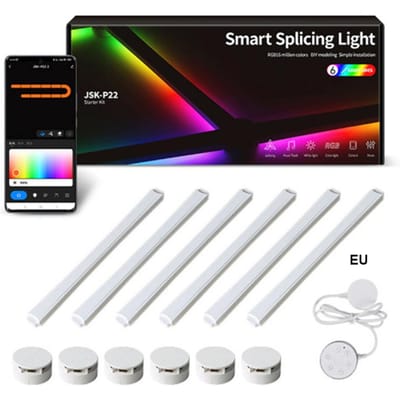 WIFI LED Smart Wandlamp APP Bediening Lichtbalk DIY Sfeervolle Nachtlamp met Muziek Sync voor Slaapkamer EU Plug wit