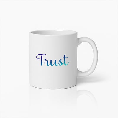 Trust Koffiemok 330ml – Inspirerende Motiverende Mok met Elegant Ontwerp – Leuk Cadeau voor Vrienden, Familie & Collega’s