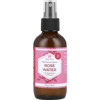Leven Rose, 100% pure organic rose water, 4 fl oz (118 ml) black