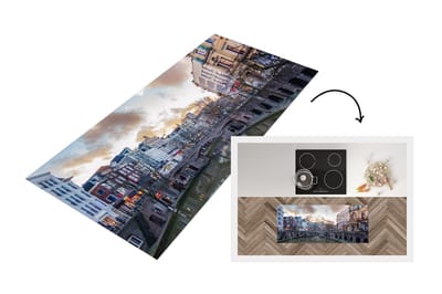 Keukenloper - Loper keuken - Utrecht - Winter - Water - 120x50 cm - Keukenloper vinyl