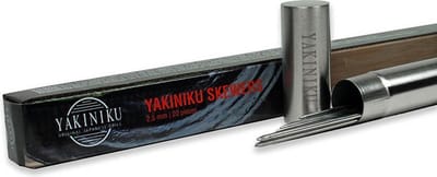 YAKINIKU BBQ Spiesen - 2,5 mm - 20 Stuks RVS - Vleesnaalden - Inclusief Luxe Opbergkoker - Yakitori - Shichirin & Kamado - Vlees, Vis & Groenten