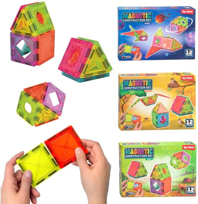 Toi-Toys Bouwset magneetpanelen 12-delig