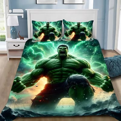 Dekbedovertrek Kussensloop Beddengoedset Film De Hulks Volwassene Jongen Meisje Slaapkamerdecoratie Kinderen Cadeau Eenpersoons Tweepersoons Groot Formaat 70x130cm 2pcs