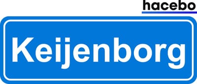 Hacebo - Plaatsnaam Sticker - 29x10 CM - Keijenborg sticker - Verkeersborden sticker - grappige cadeaus - Keijenborg