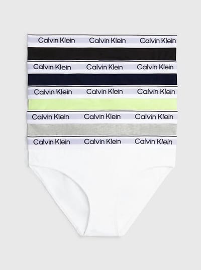 Calvin Klein - 5-pack slips - Dusty Limon/Wit/Navy/Zwart/Grijs - 8/10 jaar