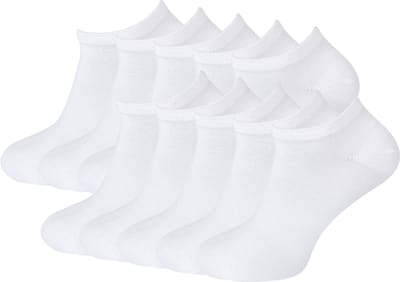 green-goose® Luxe Bamboe Sneakersokken - 10 Paar - Wit - 43 - 46 | 100% Bamboe | Duurzaam | Anti-Zweet | Heerlijk Zacht