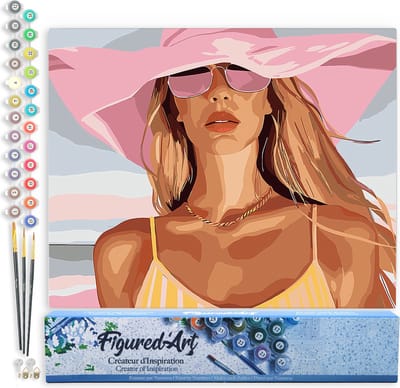Figured'Art Schilderen op Nummer Volwassenen canvas Zonovergoten charme- Handwerk acrylverf Kit DIY Compleet - 40x50cm zonder frame