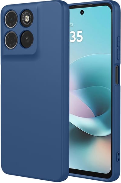 MobyDefend Hoesje - Geschikt voor Motorola Moto G57 Power - Matte Siliconen Backcover - Blauw