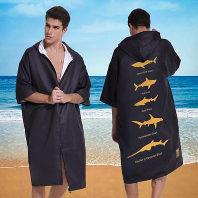 Microvezel Sneldrogende Strandhanddoek met Capuchon Zwemmen Omkleden Surfen Duiken Poncho Handdoek Zacht Huis Badjas Buiten Watersporten 110X80cm