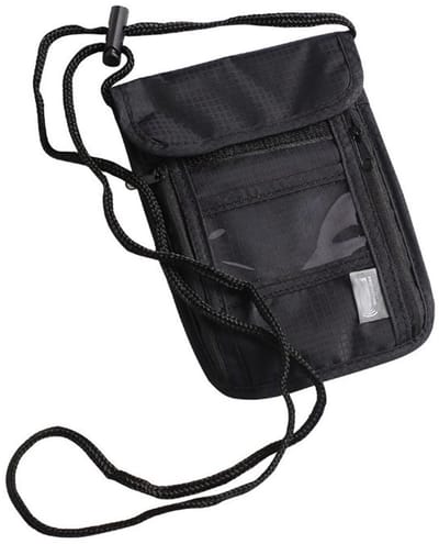 Dailygoods- ID-kaarthouder met RFID-bescherming - borsttas voor heren/dames - contant geld/creditcards/paspoort - verstelbare nekband - lichtgewicht/durzaam materiaal - privacybescherming