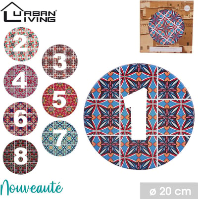 Fornord Onderlegger Rond Moza¯ek Design Diverse Kleuren