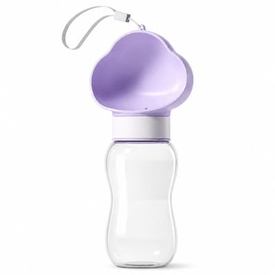 VHV - Honden Drinkfles - 600 ml Waterdispenser met Brede Drinkbak - Voor Reizen