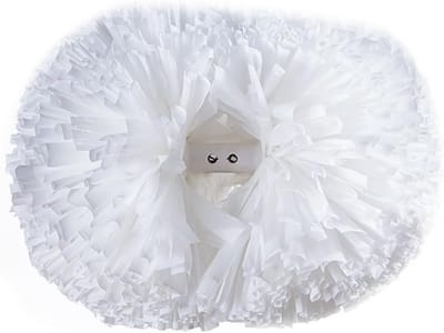 Professionele cheerleading pompons in 2 stuks, kleurrijke kunststof handpompons voor sportwedstrijden en cheerdansfeesten, 12 cm en 24 x 31 cm
