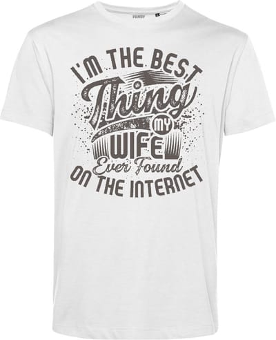 T-shirt Best Thing On The Internet | Valentijn cadeautje voor hem | Valentijn | Valentijnsdag voor mannen | Wit | maat XS