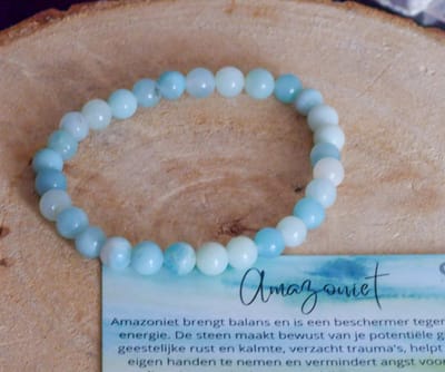 Amazoniet armband 6mm - Edelsteen - Perfect cadeau voor vrouwen - Inclusief uitleg - Spiritueel - Balans - Groei - Vermindert angst voor controle verlies - ADHD - Hormoonhuishouding - 100% NATUURLIJK