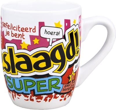 Cadeau mok/beker geslaagd - 300 ml - koffiebekers/drinkbekers - afgestudeerd