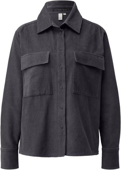 Ribbelblouse met borstzakken voor dames QS