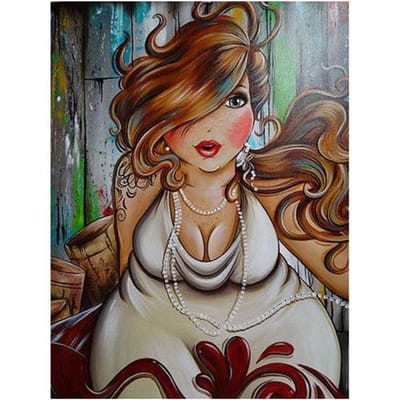 5D bricolage plein forage Diamant peinture dessin animé femmes Daimond mosaïque Diamant broderie 20X30CM gray