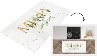 Keukenloper - Loper keuken - Quotes - Kerst - Goud - Spreuken - Merry Christmas - 120x60 cm - Keukenloper vinyl