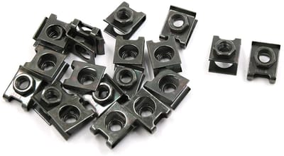 Dailygoods - U-type licentieplaat schroef basis clip moeren M6 x 1 - Duurzaam en corrosiebestendig - 20 stuks - Voor bevestigen van draden en kabels -...
