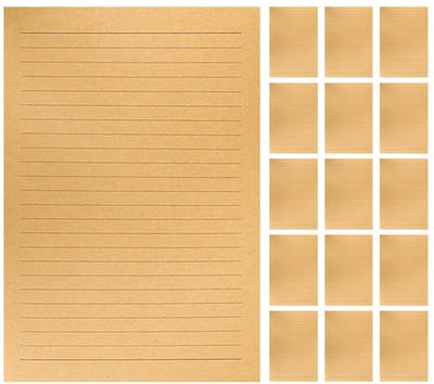 Dailygoods- Schrijfpapier Vintage - 50 Vellen Kraftpapier - Gelinieerde Briefpagina's - Creatief Schrijven - A4 - Tijdloze Elegantie - Briefpapier