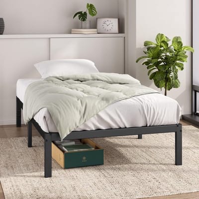 Allecto - Bed 90 x 200 cm - Opbergruimte - Hoogte 36 cm - Metalen