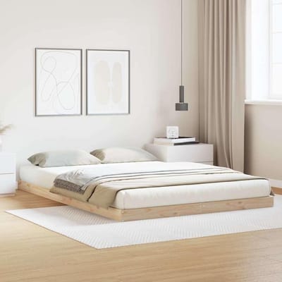 Houten Bedframe - Minimalistisch Frame - Slaapkamer Meubel - Massief Grenenhout - 160x210 cm - Natuurlijk