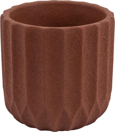 Present Time Bloempot Stripes 13 Cm Beton Bruin