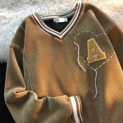 Pull Printemps et Automne pour Femmes Grand Ample Gaufre Col en V Manteau Fin Ample Décontracté 2XL marron