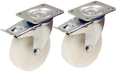 2 - 80 mm (3 inch) nylon zwenkwielen - set zware zwenkwielen met rem, elk 120 kg
