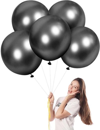 Feestballonnen 18 inch - Metallic zwart - Biologisch afbreekbaar - Veilige ballonnen voor verjaardagsfeest - ShopVlot