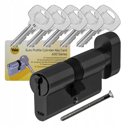 Yale Y600 Cilinder met Knop Zwart 35/65mm