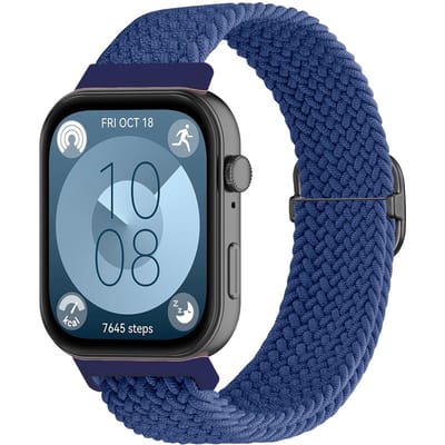 Strap-it Gevlochten bandje met klemsluiting - geschikt voor Huawei Watch Fit 3 / Watch Fit 4 / Watch Fit 4 Pro / Watch Fit 5 / Watch Fit 5 Pro (blauw)