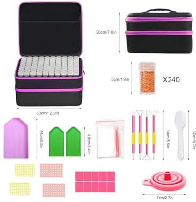 Diamant Painting Koffer met 240 Accessoires - Ideaal voor 5D Diamantschilderen