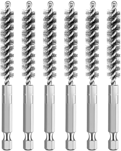Set van 6 Draadborstels voor Accuschroevendraaier, Geschikt voor Polijsten en Schuren van Metalen, Inclusief RVS Kettle Borstel en Hex Rod