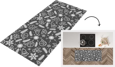 Keukenloper - Loper keuken - Patronen - Kerstmis - Decoratie - 120x50 cm - Keukenloper vinyl