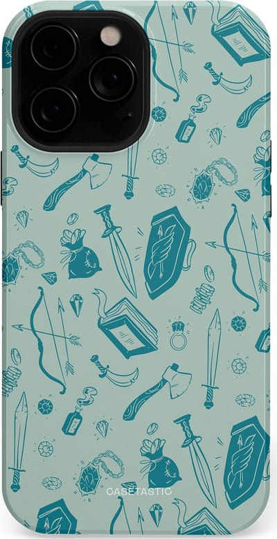 Casetastic Hoesje Geschikt voor Apple iPhone 13 Pro Max Magsafe - Stijlvolle Beschermende Duo-layer Case - Avontuurlijke buit vol wapens