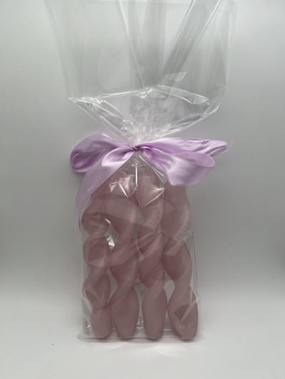 Gedraaide kaarsen set 4 stuks - roze