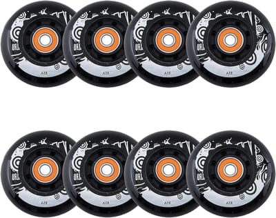 Schaats Wielen - Vervangende Set - Snel Skaten - Hoge Rebound PU - 80mm 85A - Zwart