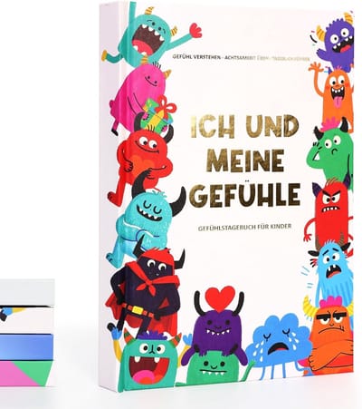 Emotiedagboek Kinderen - Gouden Dagboek - Gevoelens Uiten - Monster Thema - 420 g - Goud