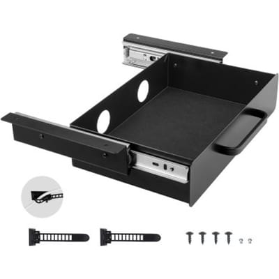 VEVOR Onderbureaulade 385x230x76 mm, Onderbureaulade, Verborgen Bureau-opbergorganizer, Pennenlade onder de tafel voor Zit-Sta werkplekken op kantoor en thuis