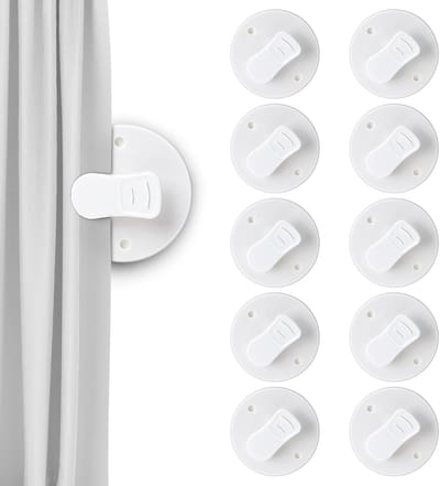 Douchegordijn Clips - Spatbescherming Bad - Winddicht Houden - Zelfklevende Bevestiging - 55 cm Breed - Wit