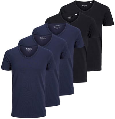 Jack & Jones Heren t-shirt 5 pack Essentials