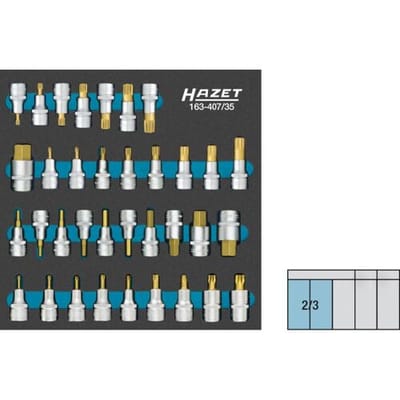 Hazet 163-407/35 163-407/35 Dopsleutel-bitinzetset Metrisch 1/2 (12,5 mm) 35-delig