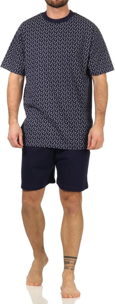 Herenpyjama korte mouw in maritieme look - 112 105 10 717